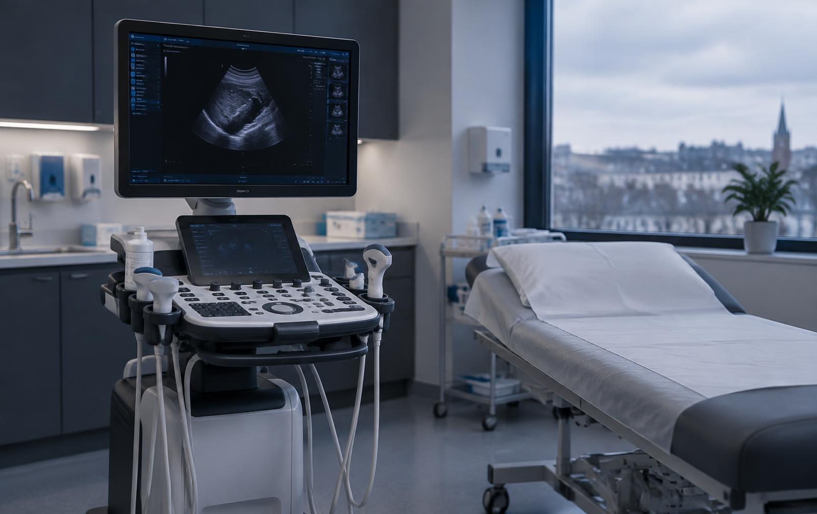 Installed ultrasound suite in a clinic equipped by Sono Medical